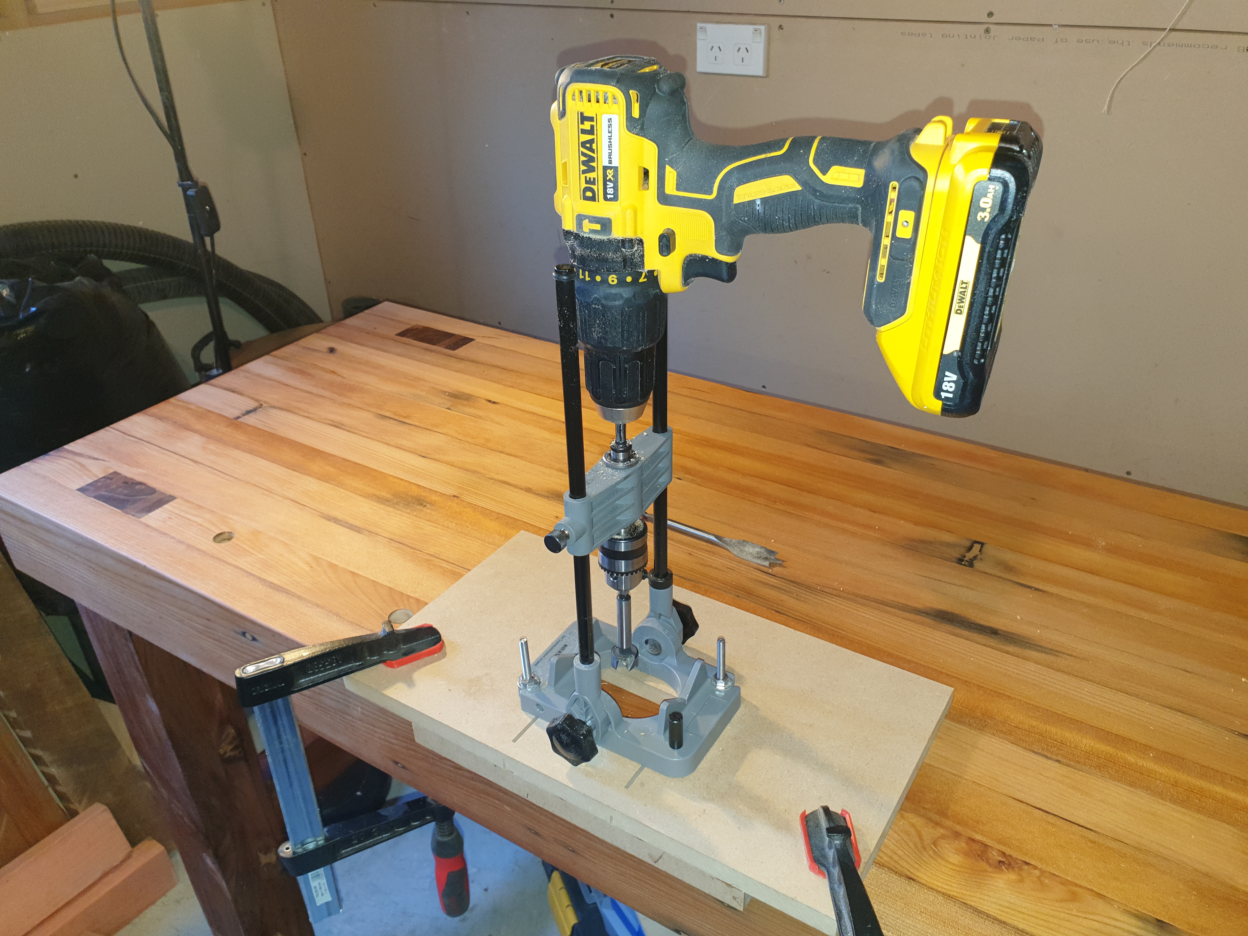 Simplified Roubo Workbench Build Part 6 - Installing Bench Vise and  Drilling Workbench Dog Holes