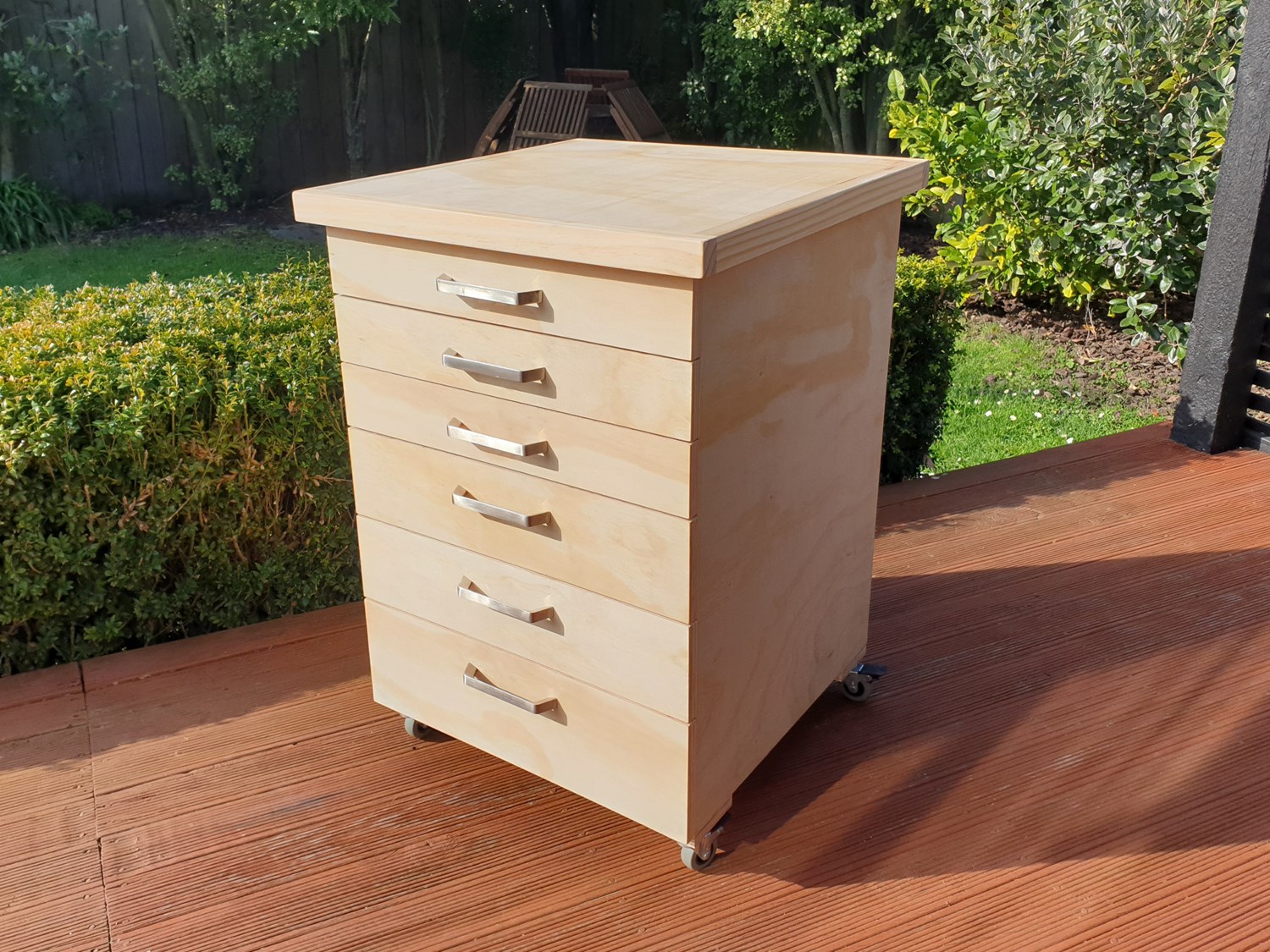 how to build a plywood cabinet with drawers on casters - plans