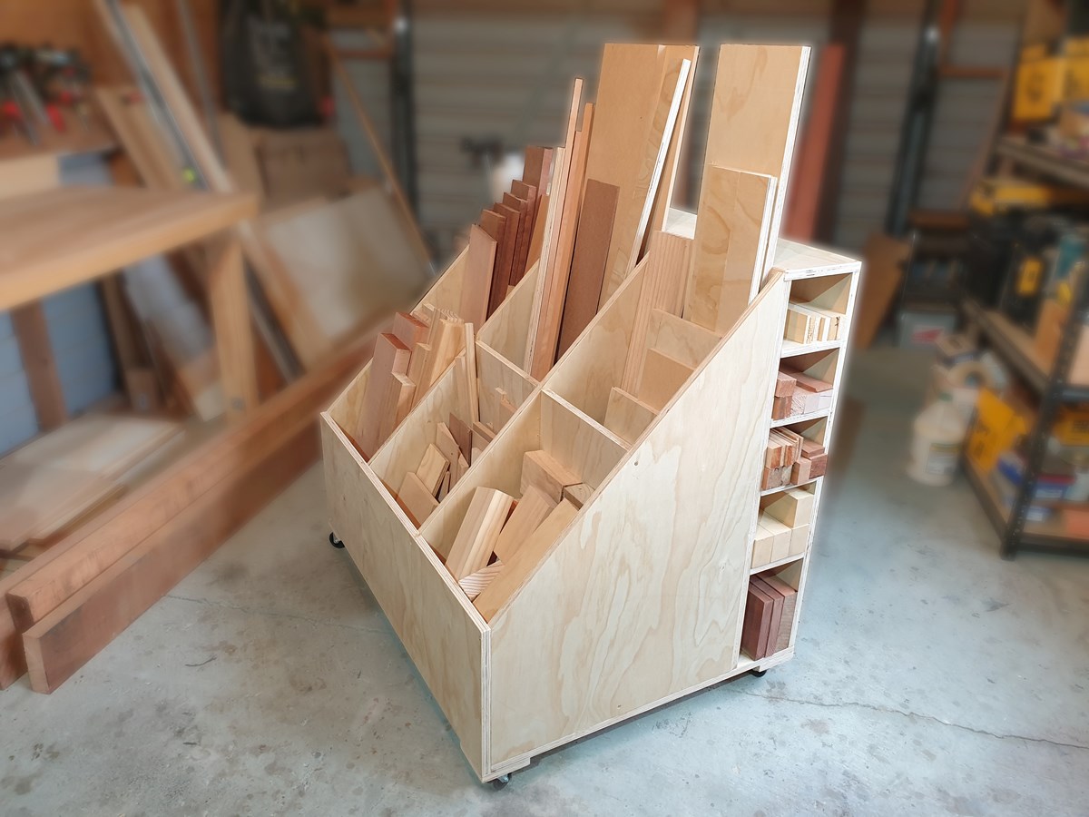 Mobile Wood Storage Cart Build Plans Available